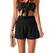 Black Cotton Shorts