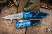 Microtech Socom Elite Blue Automatic 4" Stonewash 160A-10BL