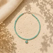 Amazonite Faceted Stone & Charm Bracelet 925