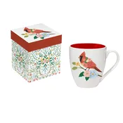 Cottage Garden Coffee Cup Ceramic Cup O' Java, Cardinal, 17oz, Gift Box