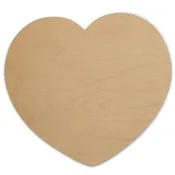 11-1/4" Heart Wooden Cutout, 11-1/4" X 10" X 1/8"