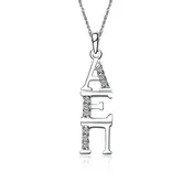 Alpha Epsilon Pi Sweet Heart Vertical Silver Lavalier with 18" Silver Chain (AEPi-P001)