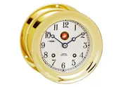 4 1/2" Ship's Bell Clock in Brass - Marines Color Emblem
