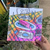 Alex Luciano: Breakfast in Bed Risograph Print