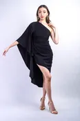 Black One Shoulder Carolina Dress