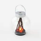 Glass 6" Campfire LED Lantern
