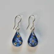 Blue Flower Teardrop Earrings