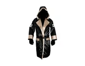 Cleto Reyes Boxing Robe with Hood in Satin Polyester Black / Gold