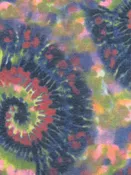 Dusty Dark Blue/Lemon/Highlighter Pink/Multi Polyester/Cotton Tie-Dyed Look Print French Terry Knit 58W