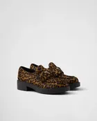 Chocolate printed leather loafers