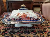 Antique Wedgwood, Corea Colored, Hand Painted Over Transfer #1 Covered Tureen - Circa 1900 - 1906 — Sir Richards Antiques & Fine Art Center ~ Est. 1971