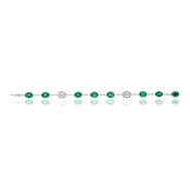 EMERALD AND DIAMOND OVAL BRACELET, 8.50 CARATS