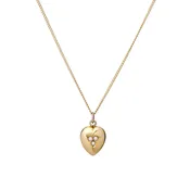 Antique Victorian 15k Heart w/ Three Pearls Locket Pendant