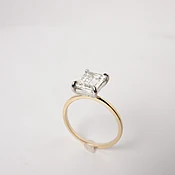 1.48 ct Emerald cut, Platinum and yellow gold ring