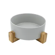 Ceramic Pet Bowl with Stand Cats or Dogs - Grey