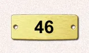 Numbered Tags (100pcs)  Gold Background Rectangular .625" x 1.625"