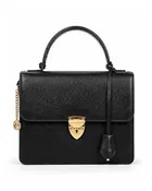 Alabama Italian Python Embossed Leather Handbag Midnight