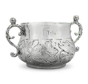 17th-Century Silver Caudle Cup