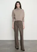 Cotton Cashmere Funnelneck Sweater | Taupe Heather