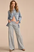 PLEATED LIQUID DENIM LUXE PALAZZO