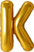 34" Foil Mylar Gold Letter 'K' Balloon