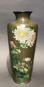 Antique Japanese Shippo-Yaki, Cloisonne Enamel Vase, Detail Of Ando Mark