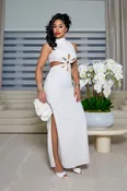 "Petal Privé" Linen Dress