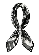 Black & White Floral Print Magnetic Scarf