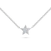 7mm Invisible Set Diamond Star Necklace