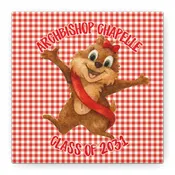 Cute Chipmunk Canvas Print — Red Gingham Nursery Wall Art