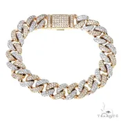 10K Gold  2-Tone Miami Cuban Diamond Bracelet 67253