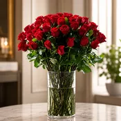 5 Dozen Roses Arranged