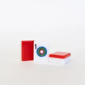 2 Layer – Red , Engraved and  Hand Painted American MahJongg tile set