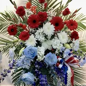 Patriotic Standing Spray Tribute by Petals