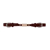 Argentina Cow Leather Rolled Curb Strap with Rawhide - Latigo
