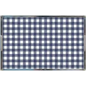 Acrylic Tray - Gingham Navy