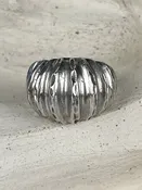 Modernist Sterling Textured Dome Ring, 2 Sizes