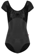 Anna-Duo Nylon/Crushed-Velvet Short-Sleeves Black