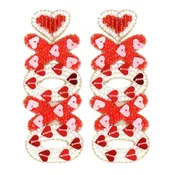 anbfashion - XOXO BEADED EMBROIDERY VALENTINE LETTER EARRINGS