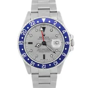1987 Rolex GMT-Master II 16760 40mm Silver Diamond Blue Stainless Steel Watch