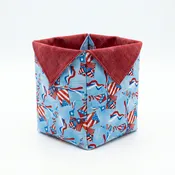 Handmade Patriotic Fabric Organizer Basket