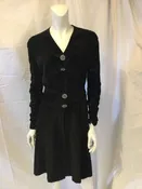 1910 Black Velvet Edwardian Walking Jacket-size 7/8