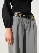Black leather belt