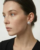 STARBURST BUTTON EARRINGS - RHODIUM DELICATES