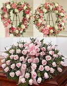 3 PC.  PINK " REMEMBER " FUNERAL PACKAGE