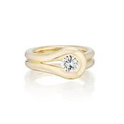 Comet Statement Ring in 18K Yellow Gold & Diamond