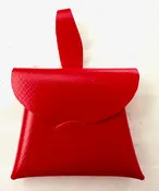 Vintage Red Purse with Envelope Flap 1.5″ Across the Bottom MINT