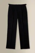 Black Double Pleat Barathea Trousers