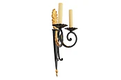Black And Gilt Bronze Empire Style Two Light Sconce