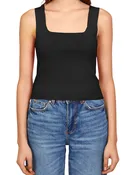 525  Eva Square Neck Tank in Black
